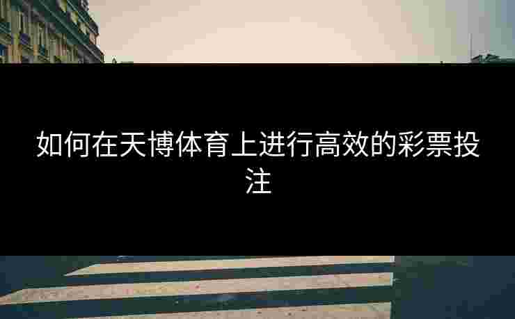 如何在天博体育上进行高效的彩票投注